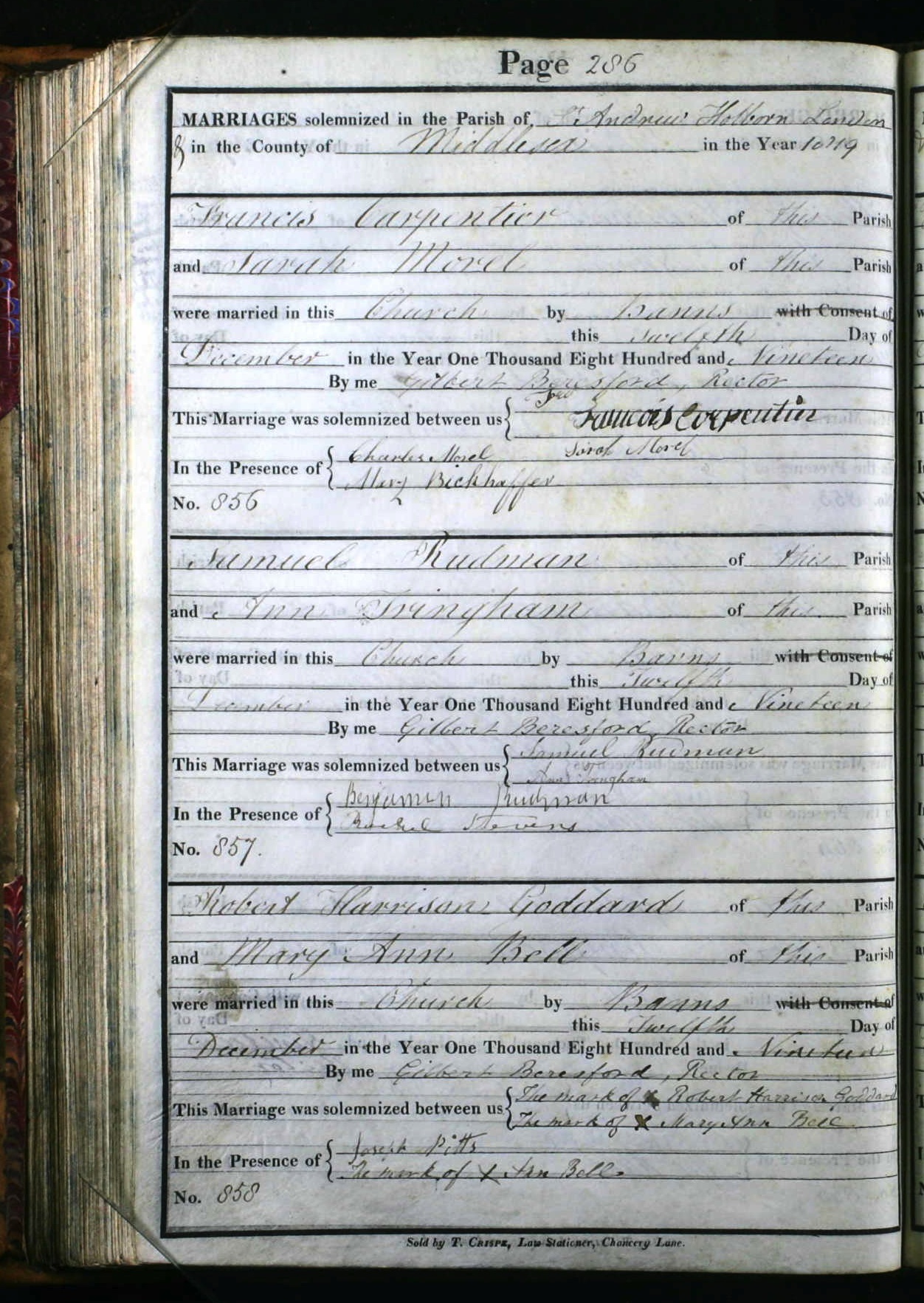 Marriage of Samuel Rudman and Ann Tringham Marriage of Samuel Rudman and Ann Tringham