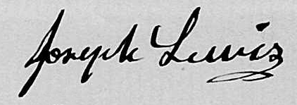 Signature of Joseph Lewis Signature of Joseph Lewis