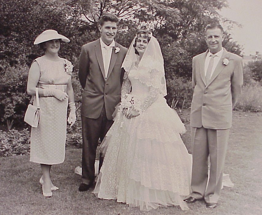Joyce Hancock at Edmund's wedding, 1959