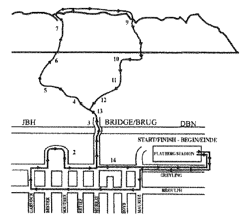 Route map of Harrismith Mountain Race