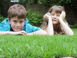 David and Sarah on the grass