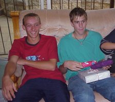 Christmas day 2003 - Jason and David