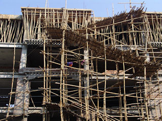 Bamboo scaffolding, Bhutan Bamboo scaffolding, Bhutan
