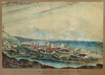 Thomas Slater's painting of Port Elizabeth from the 1820s Thomas Slater's painting of Port Elizabeth from the 1820s